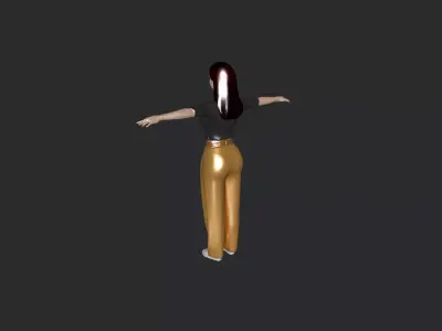 Casual Female Character Game Ready 3D Model PBR Low-poly 3D model