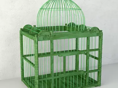 Green Decorative Cage by ZARA HOME 3D model