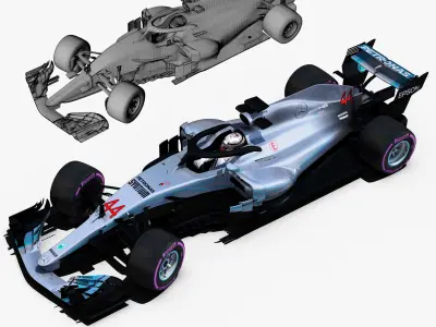Mercedes AMG F1 W09 EQ Power Low-poly 3D model
