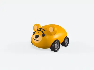Cartoon Tiger Car Cute  Low-poly 3D model
