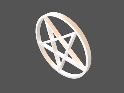 Inverted Pentagram Symbol v2 002 Low-poly 3D model