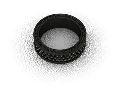 Ring with 3 rows of stone 3D print model