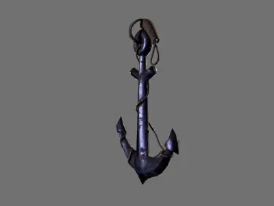 boat anchor  Low-poly 3D model