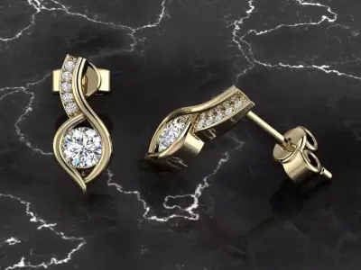 Jewelry Earring 3D print model 17