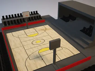 Basketball Court Free low-poly 3D model