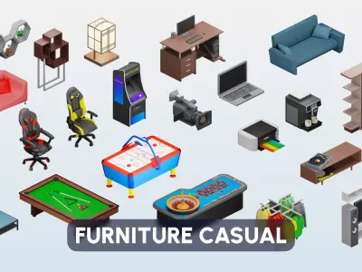 Furniture Casual Low-poly 3D model
