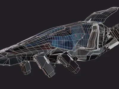 Sci Fi Hover Bike Low-poly 3D model