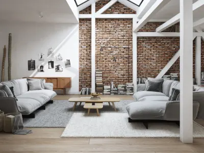 Workshop Apartment in London Cinema 4D and Octane Render 3D model
