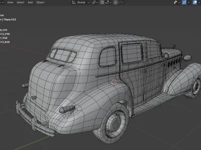 Cadillac lesalle series 1935 Low-poly 3D model