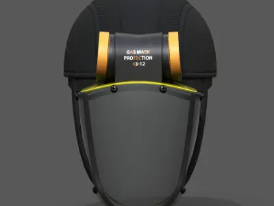 Gas mask helmet 3d model military combat fantasy  Low-poly 3D model