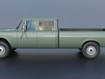 International Pickup Crew Cab 1972 3D print model