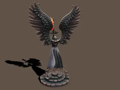 Statue archangel Low-poly 3D model