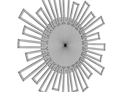 Hassett Geometric Sunburst Accent Mirror CHPS1211 3D model