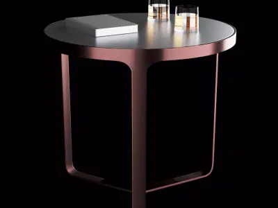 Modern coffe table with decor 3D model