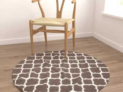 Round Rug Set 105 3D model