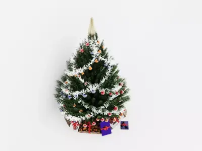 3D Christmas Tree in a pot 5 Happy New Year Corona 3D model