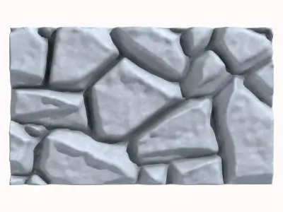Dense Basalt Stone Wall Asset 3D model