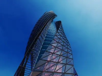 SKYSCRAPER - GLASS TOWER - FUTURE CITY ARCHITECTURE 3D model