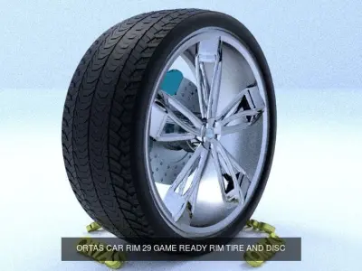 ORTAS CAR RIM 29-30 GAME READY RIM TIRE AND DISC 3D Model Pack