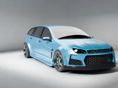 Widebody Wagon  High Poly Concept Car 3D Model 3D model