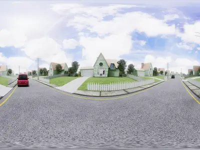 Neighborhood - Street - Cartoon Low-poly 3D model