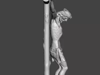 JESUS CHRIST ANTIQUE CRUCIFIX RELIGIOUS STATUE SCULPTURE ART 3D print model