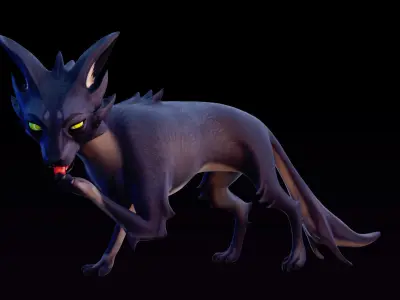 Stylized Cat - AR Ready Rigged Cartoon Character for Blender Low-poly 3D model