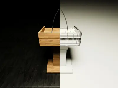 Wood Rostrum and Prompter 3D model