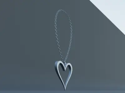 Silver Heart Pendant 3D print model