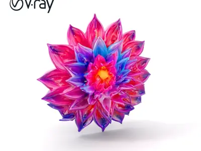 Vibrant Dahlia Flower D Model Pack Low-poly 3D model