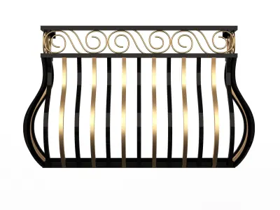 Forging Iron Forged Balcony Railing 03 Low-poly 3D model