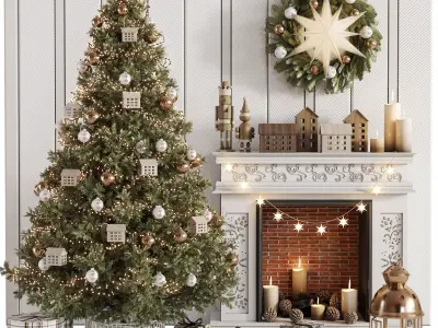 Christmas Tree and Decoration Set 009 3D model
