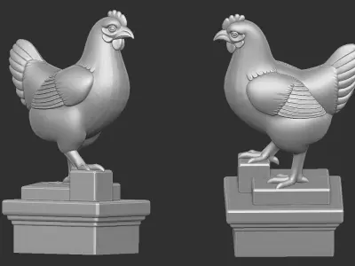Statue of a Hen  3D print model