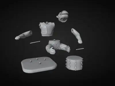 The Monkey Drummer Toy  3D print model