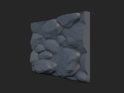 Grungy Rock Wall Geometry 3D model