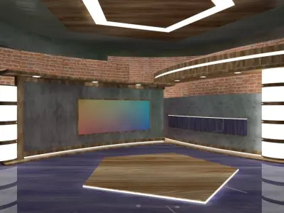 Visual Studio 3D TV panel 3D model