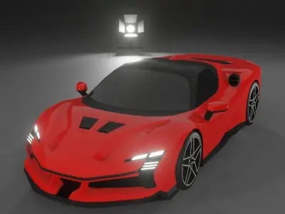 Ferrari SF90 XX Low-poly 3D model