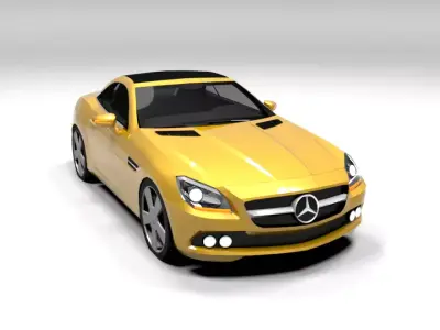 MERCEDES SLK CABRIO LOWPOLY Low-poly 3D model