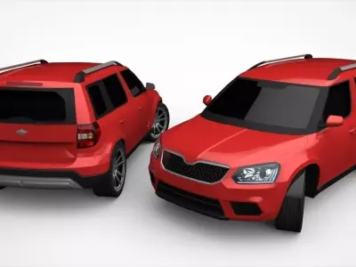 SUV Yeti Lowpoly Low-poly 3D model