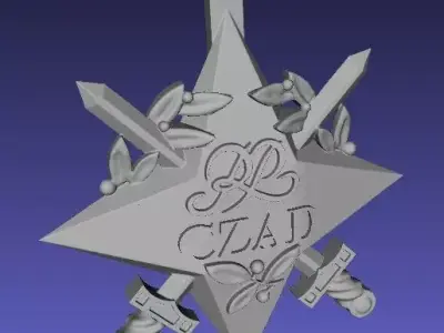 Official Republic of Chad polish star decoration 3D print model