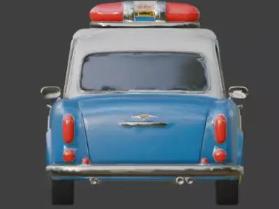 Cartoon Police Car 3D Model Low-poly 3D model