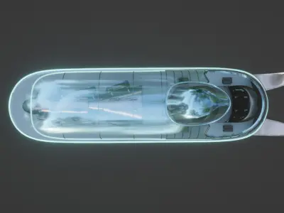 Future Bobsled Low-poly 3D model