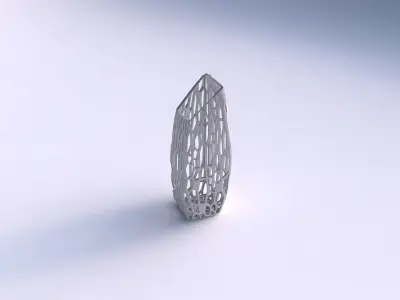 Vase bent rectangle with faceted organic lattice 3D print model
