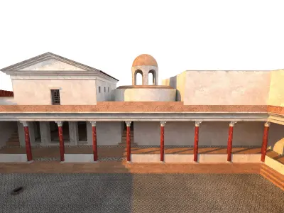 Maison de la Rotonde  Carthage Hill of the Odeon Low-poly 3D model