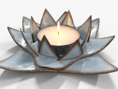Antique Candle Low-poly 3D model