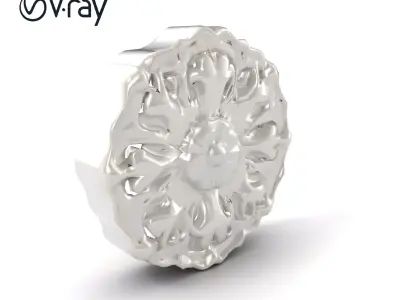 Ceiling Stucco Flower Rosettes model pack Low-poly 3D model