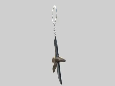 starfish keychain black 3D model