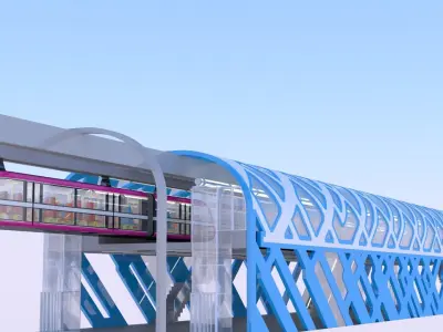 Elevated train station II 3D model