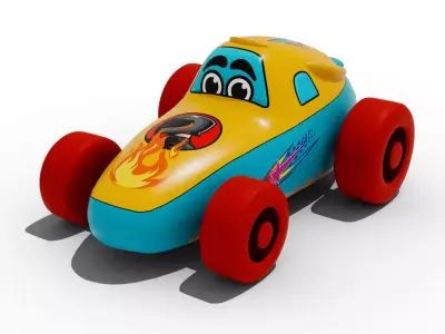 Cartoon Car Race Stylized Low Poly Racing Car Low-poly 3D model
