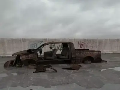 destroyed car 009 am165 3D model